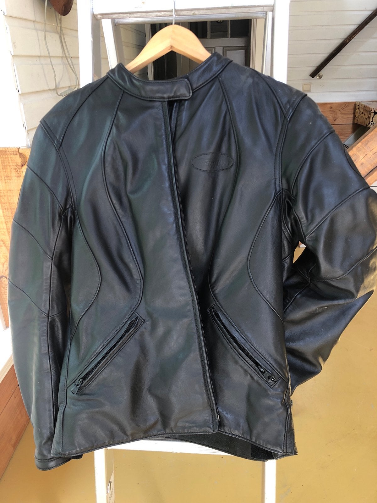 Leren Motorjas en broek, maat 38, Ophalen, Tweedehands, Combipak