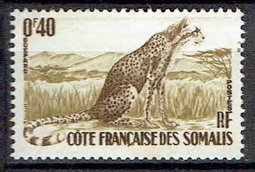 Frankrijk Somalie 1958 Jaguar, Verzenden, Postfris, Dier of Natuur
