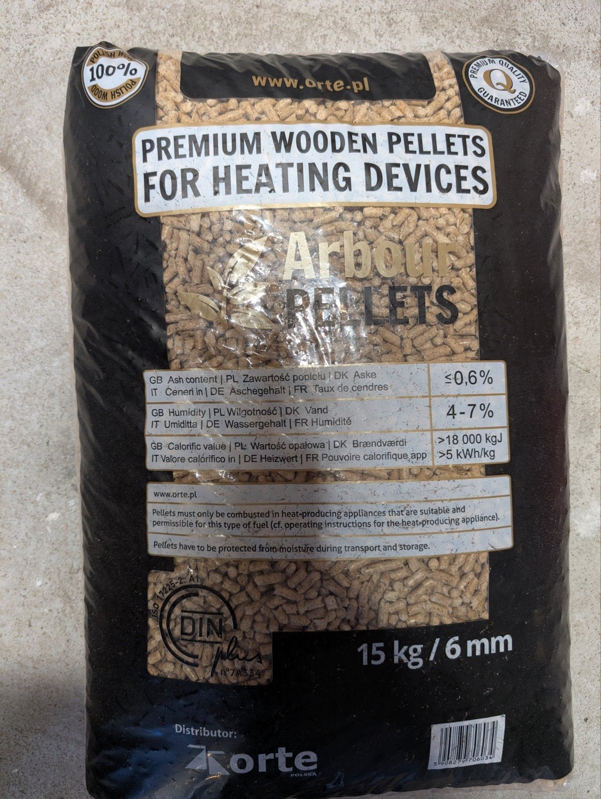 1 zak Premium Houtpellets voor Verwarming - 15 kg, Minder dan 3 m³, Ophalen, Overige houtsoorten, Blokken