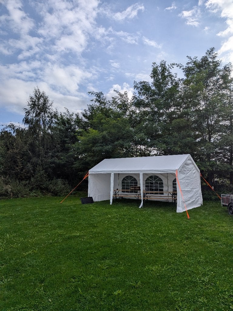 Te Huur partytent 6x3 incl bezorgen, opbouwen, meubilair, Ophalen, Opvouwbaar, Partytent, Minder dan 4 meter