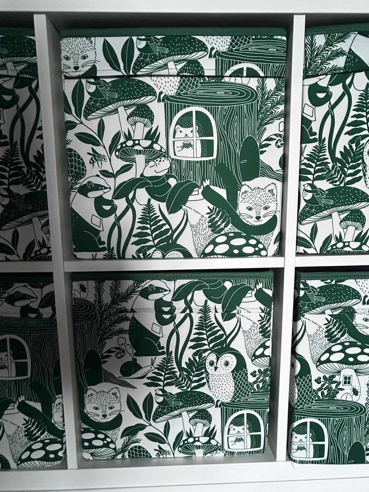 IKEA KALLAX opbergdozen met bosdierenprint (20 stuks), Ophalen, Zo goed als nieuw