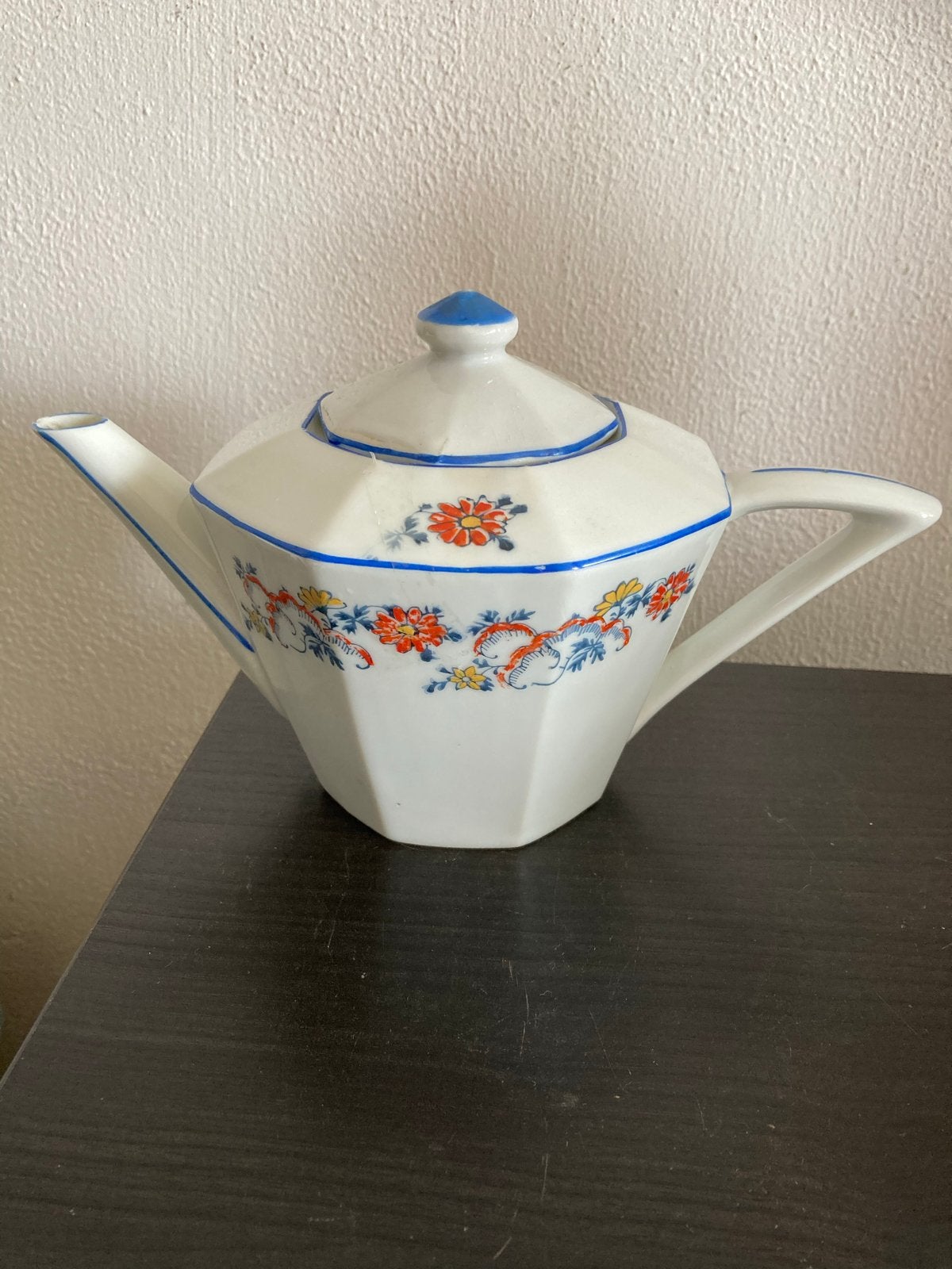 Victoria Octagonale Theepot Porselein Tsjechoslowakije 1920/, Ophalen of Verzenden
