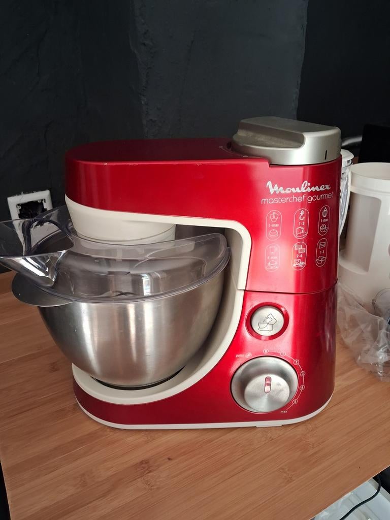Zeer complete Moulinex Masterchef Gourmet keukenmachine, Witgoed en Apparatuur, Keukenmixers, Zo goed als nieuw, 4 liter of meer