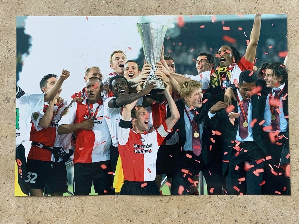 Org kl foto 20x30 cm Team Feyenoord + UEFA cup 08-05-2002, Verzenden, Nieuw, Feyenoord, Poster, Plaatje of Sticker