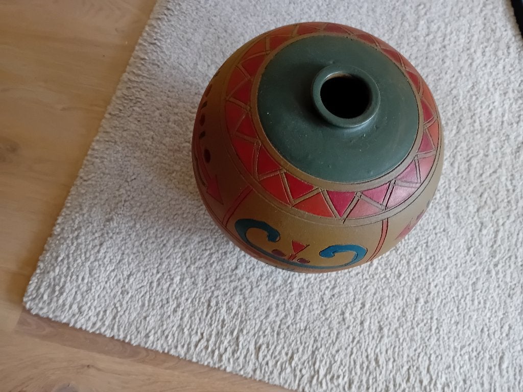 Aardewerk beschilderde pot, Ophalen of Verzenden