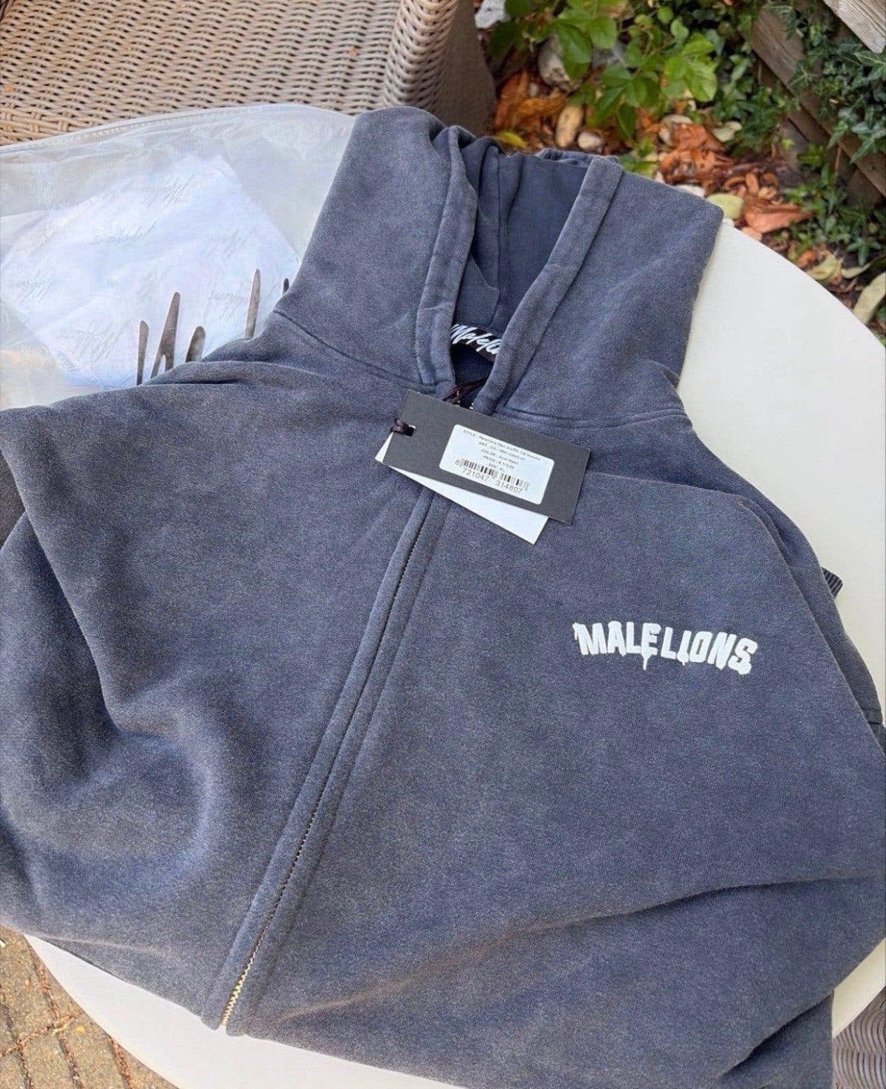 Malelions Men Graffiti Zip Hoodie Acid Wash XL Nieuw, Kleding | Heren, Ophalen of Verzenden, Nieuw, Maat 56/58 (XL), Grijs