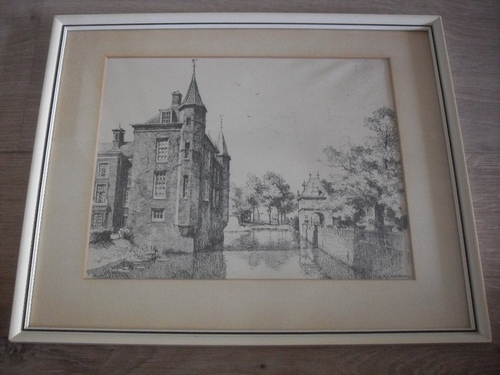 ets he roodenburg slot zuylen, Ophalen of Verzenden, Stadsgezicht, Ets