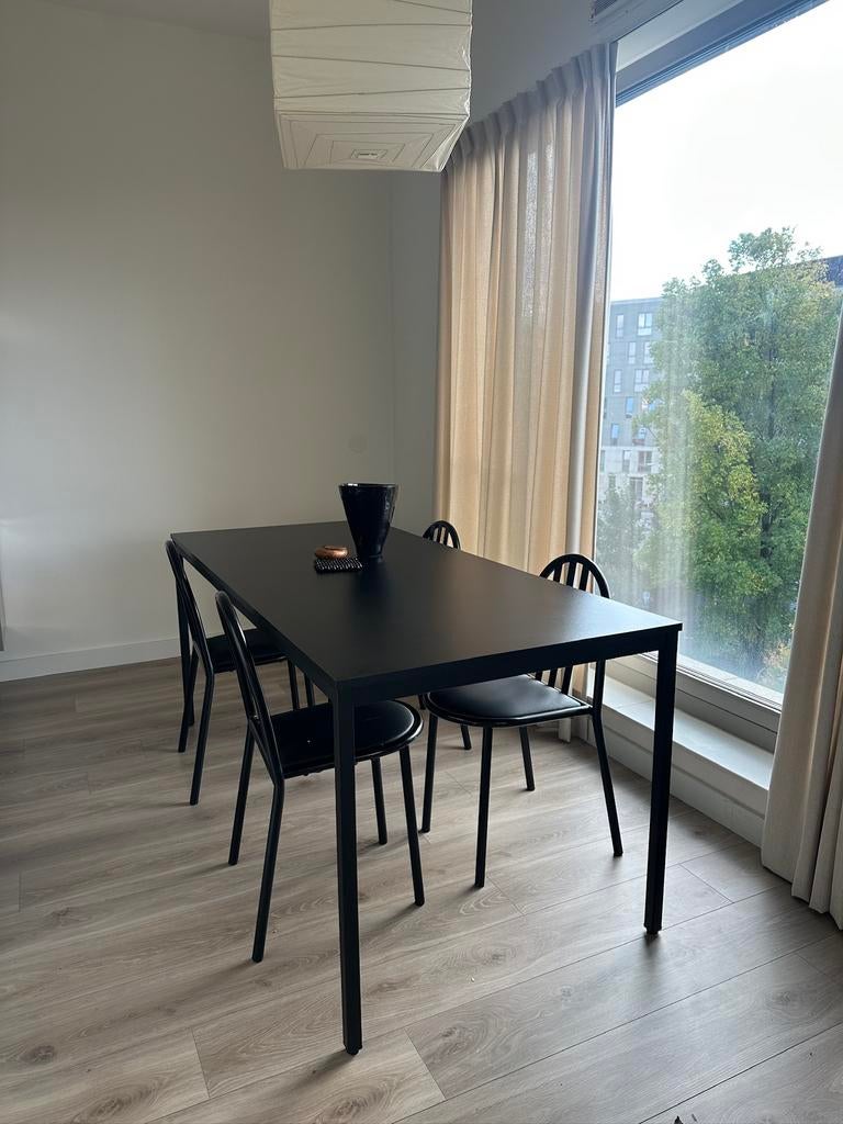 Eettafel zwart 180 cm, Huis en Inrichting, Tafels | Eettafels, Ophalen, Gebruikt, 50 tot 100 cm, 150 tot 200 cm