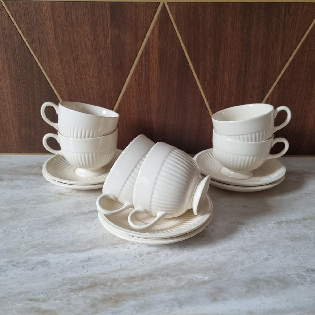 6 Wedgwood Edme theekopjes en schotels - Zeer goede staat, Ophalen of Verzenden, Zo goed als nieuw, Wedgwood, Kop(pen) en/of Schotel(s)
