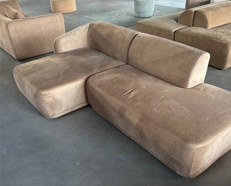 SALE showroommodellen modulaire banken BEIGE + TERRA korting, Ophalen, Hoekbank, Driepersoons, 75 tot 100 cm