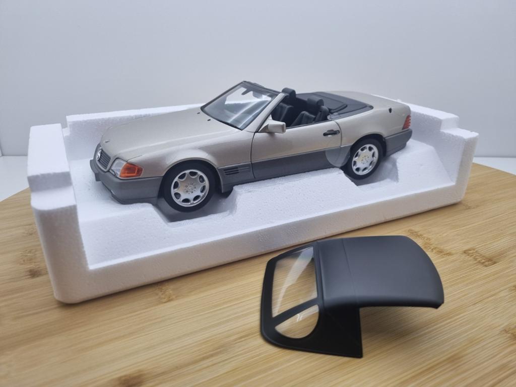Norev Mercedes 500SL Smoke Zilver Metallic 1:18 incl Softtop, Auto, Sl, Nieuw, Norev