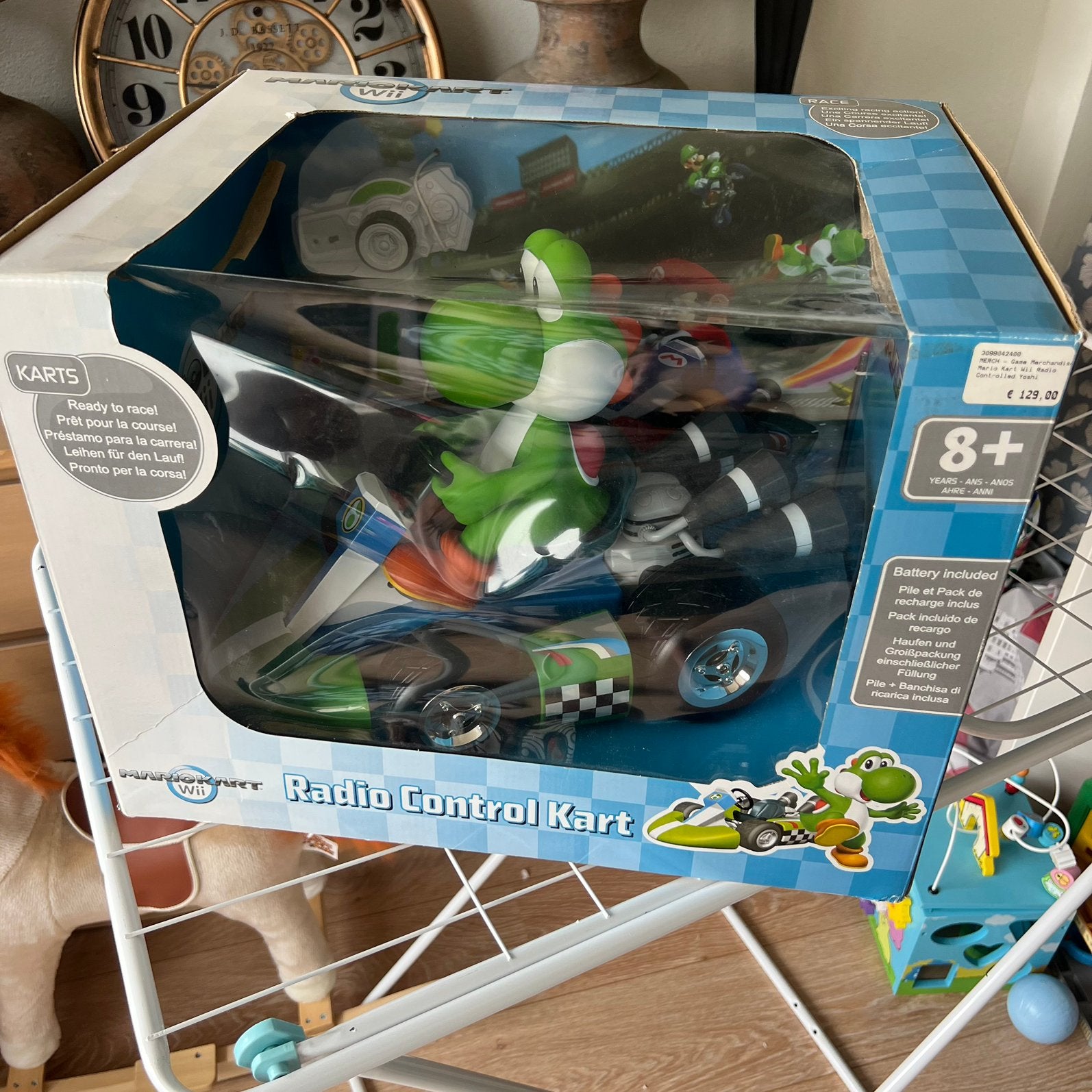 Wii mario kart yoshi rc kart groot model in doos, Ophalen of Verzenden, Zo goed als nieuw