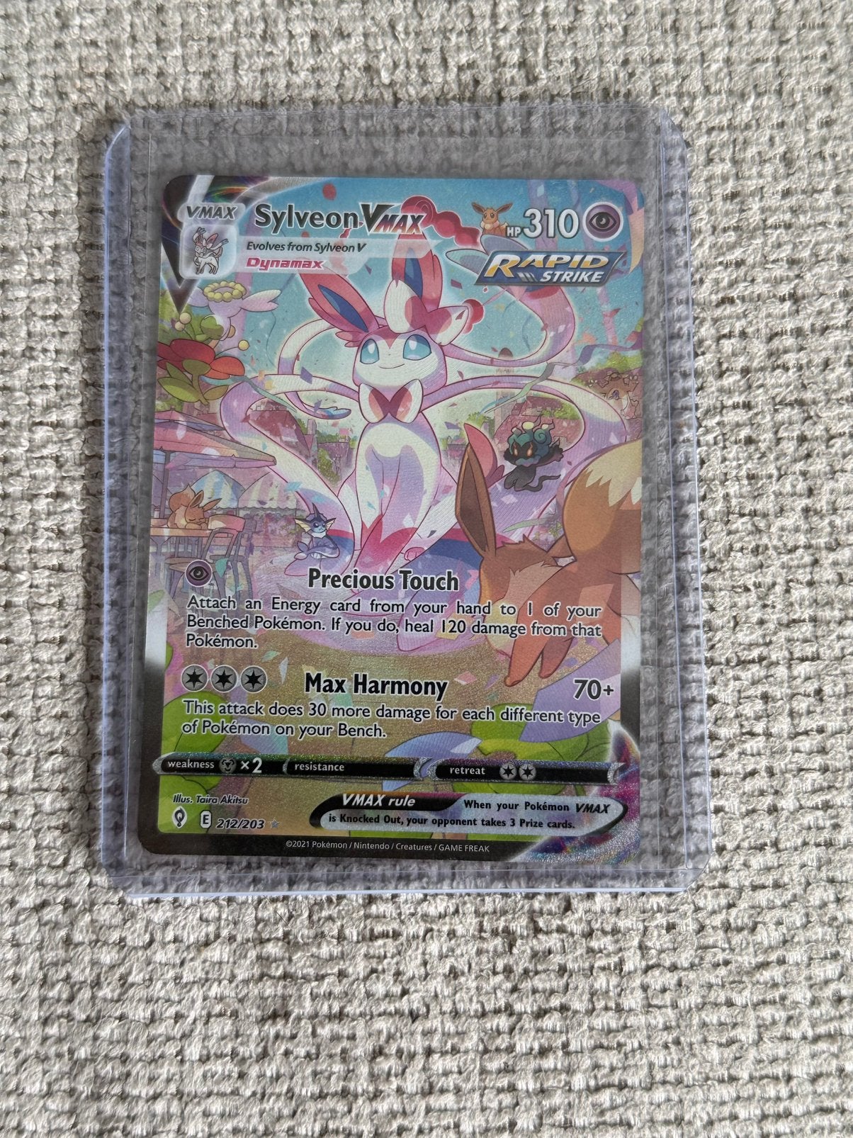 Sylveon vmax 212/203 alt art, Hobby en Vrije tijd, Verzamelkaartspellen | Pokémon, Ophalen, Nieuw, Losse kaart, Foil