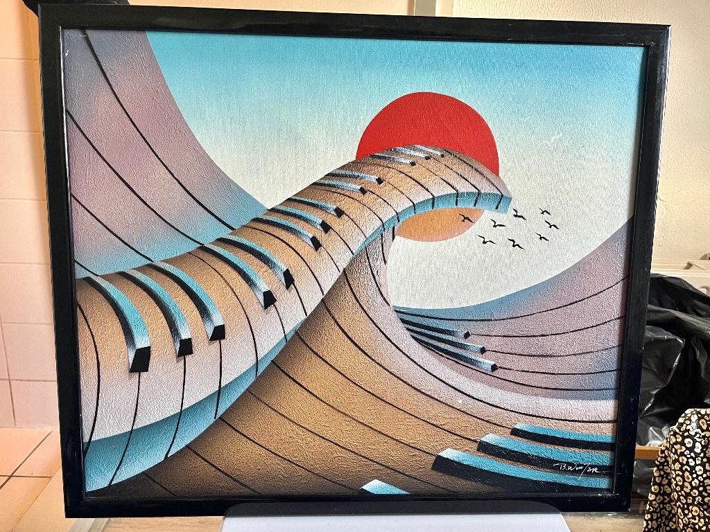 Surrealistisch schilderij, Antiek en Kunst, Kunst | Schilderijen | Modern, Ophalen of Verzenden