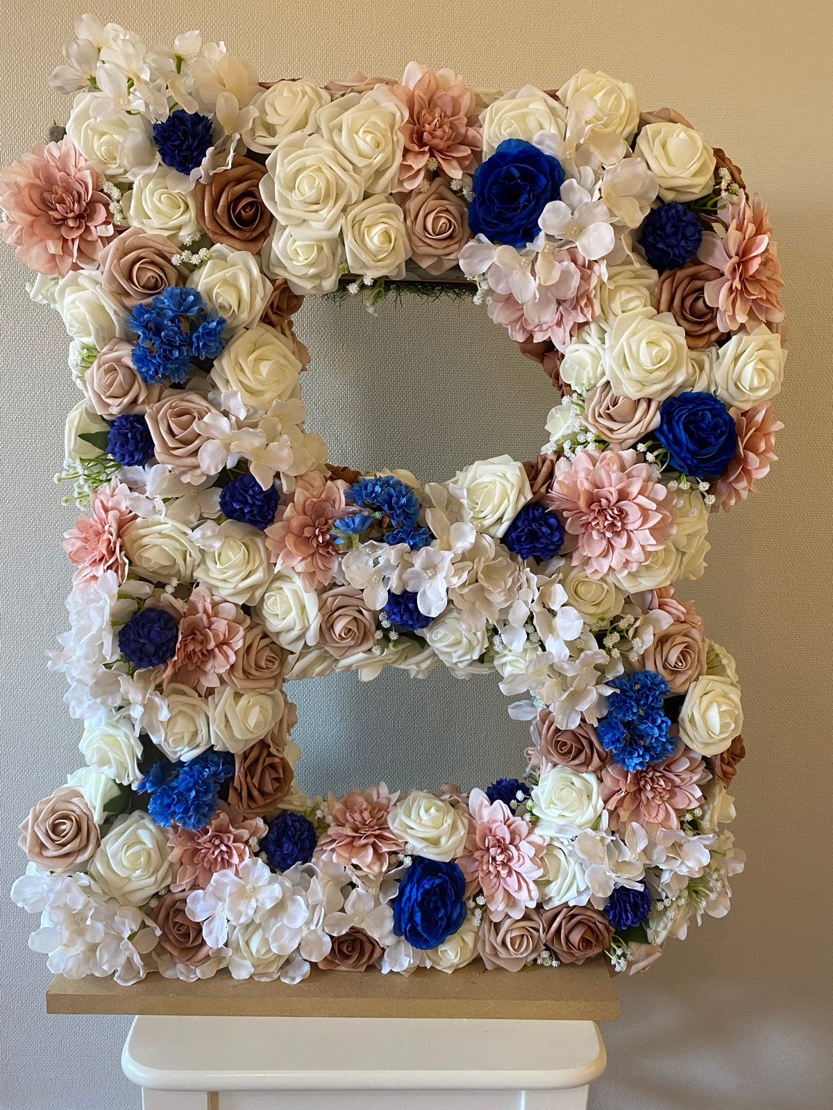 Decoratieve Houten Letters met Bloemen - 75 cm Hoog, Ophalen, Hout, Gebruikt, Meerkleurig