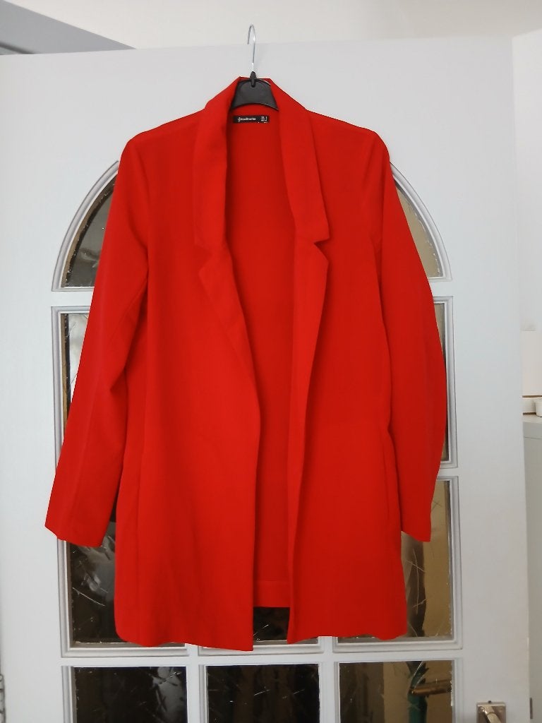 Rood Blazer Maat S (Stradivarius), Ophalen of Verzenden, Zo goed als nieuw, Maat 38/40 (M), Rood