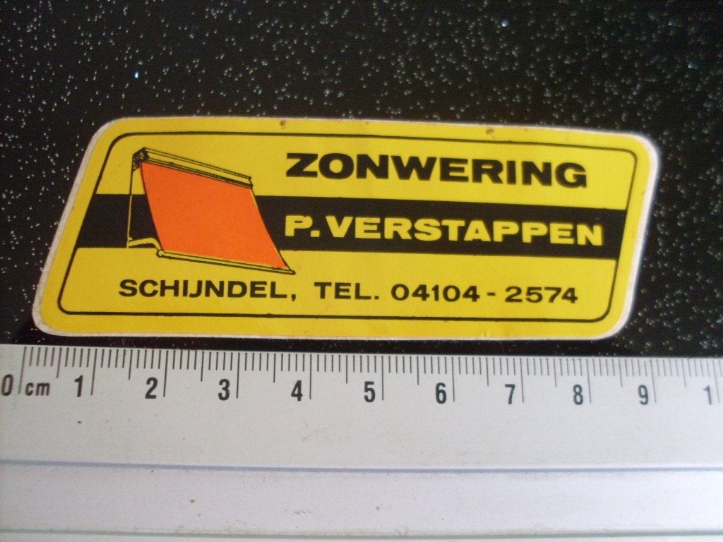 sticker P. Verstappen zonwering schijndel logo, Verzamelen, Verzenden, Zo goed als nieuw, Bedrijf of Vereniging