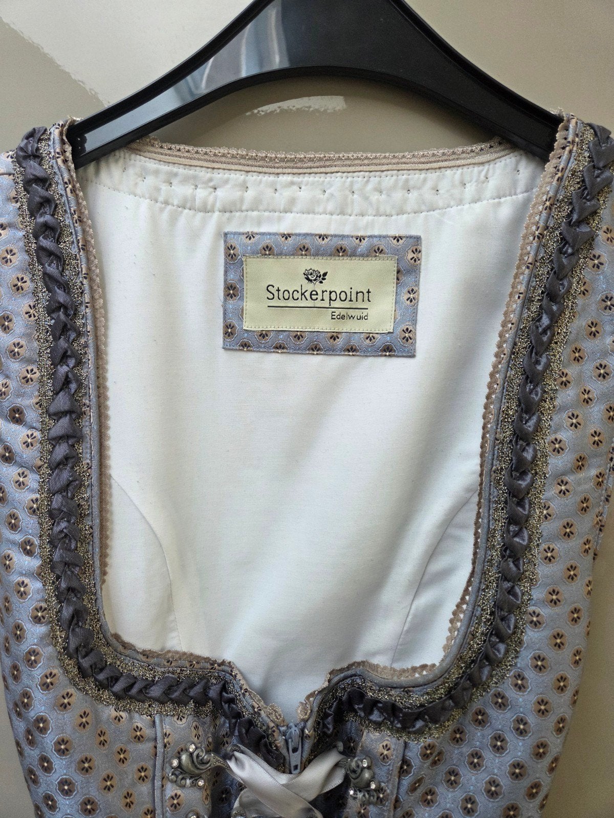 Zilvergrijze Dirndl - Stockerpoint - Maat 42, Ophalen, Overige typen, Maat 42/44 (L), Zo goed als nieuw