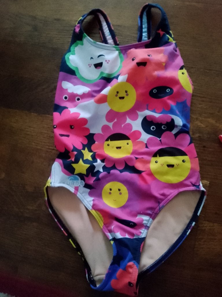 BADPAK ZWEMPAK  10 a TURBO ONGEVEER MAAT  134-140, Ophalen of Verzenden, Zo goed als nieuw, Meisje, Badpak