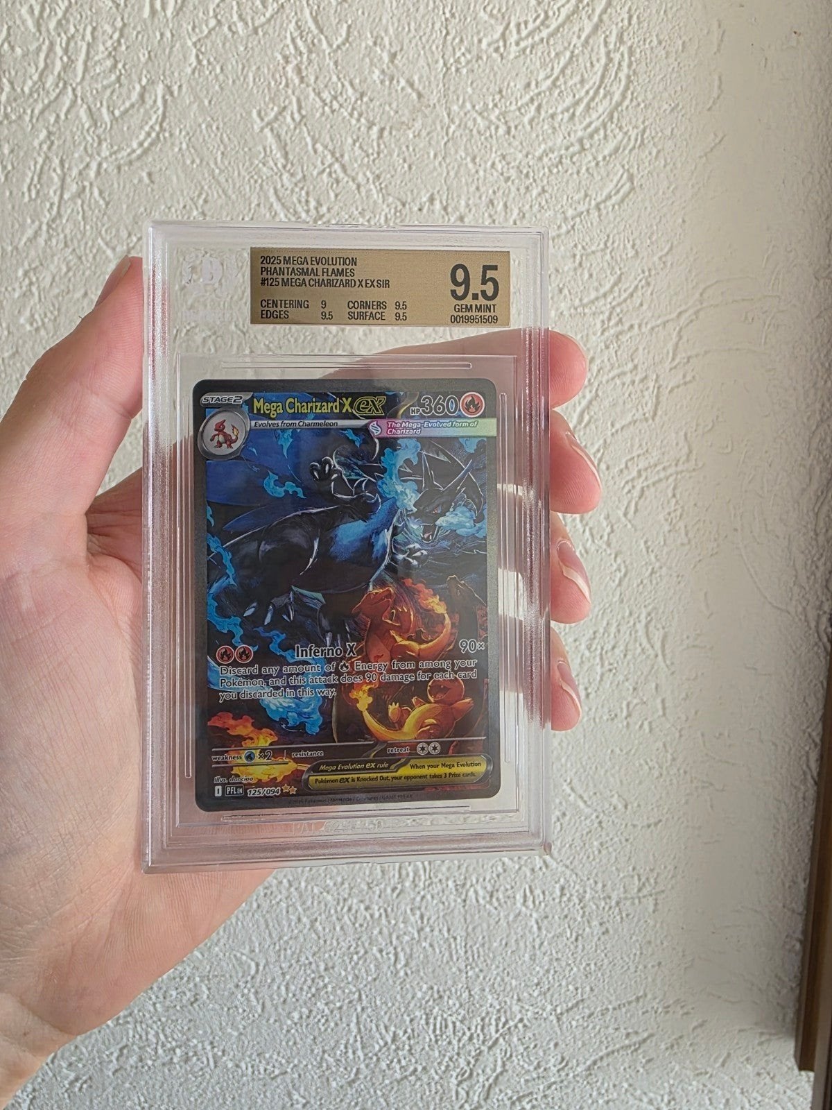 Mega Charizard X EX BGS 9.5 125/094, Ophalen of Verzenden, Zo goed als nieuw, Losse kaart