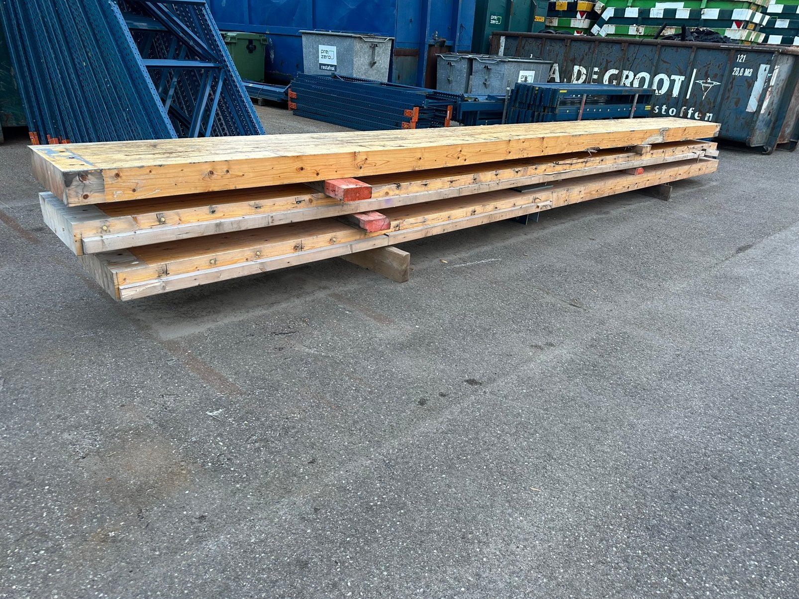 Gelamineerde liggers (2x6,53m. & 3x7,05m.), Ophalen, Zo goed als nieuw, 250 cm of meer, Balken