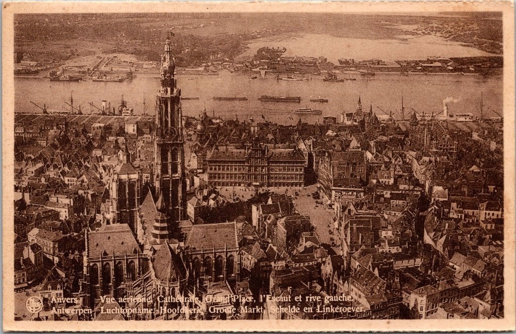 Antwerpen België - 7 oude postkaarten Panorama V, Verzamelen, Ansichtkaarten | België, Verzenden, 1940 tot 1960, Ongelopen, Antwerpen