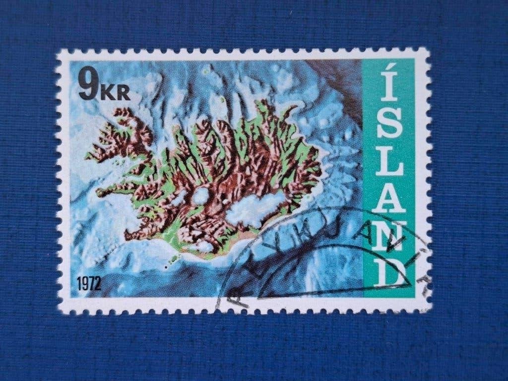 Postzegel Ijsland 1972 zegel Ijsland Continentale Plaat 1-7, Ophalen of Verzenden, IJsland, Gestempeld
