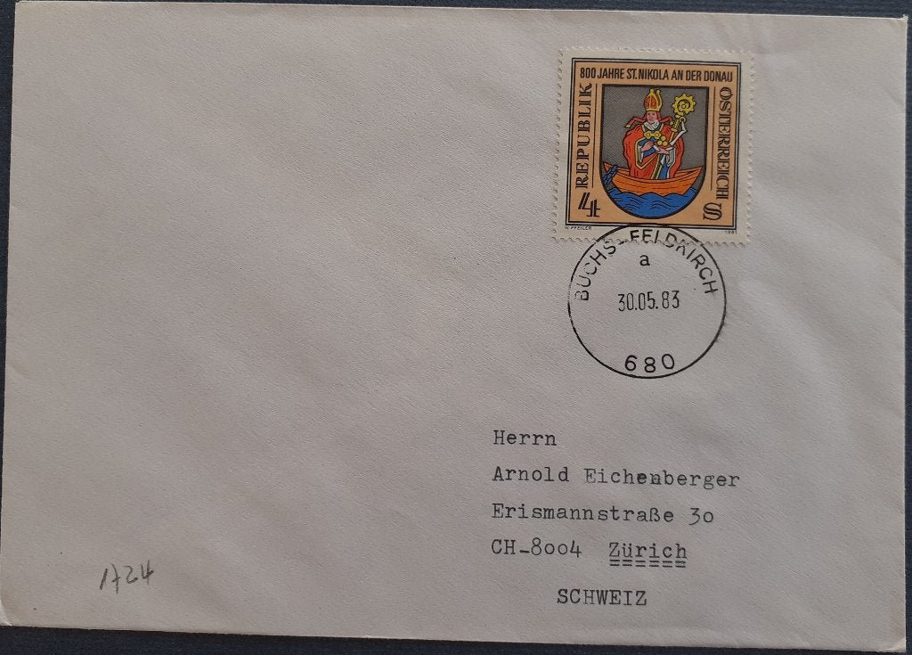 Oostenrijk Envelop 1983, Postzegels en Munten, Ophalen of Verzenden, Envelop