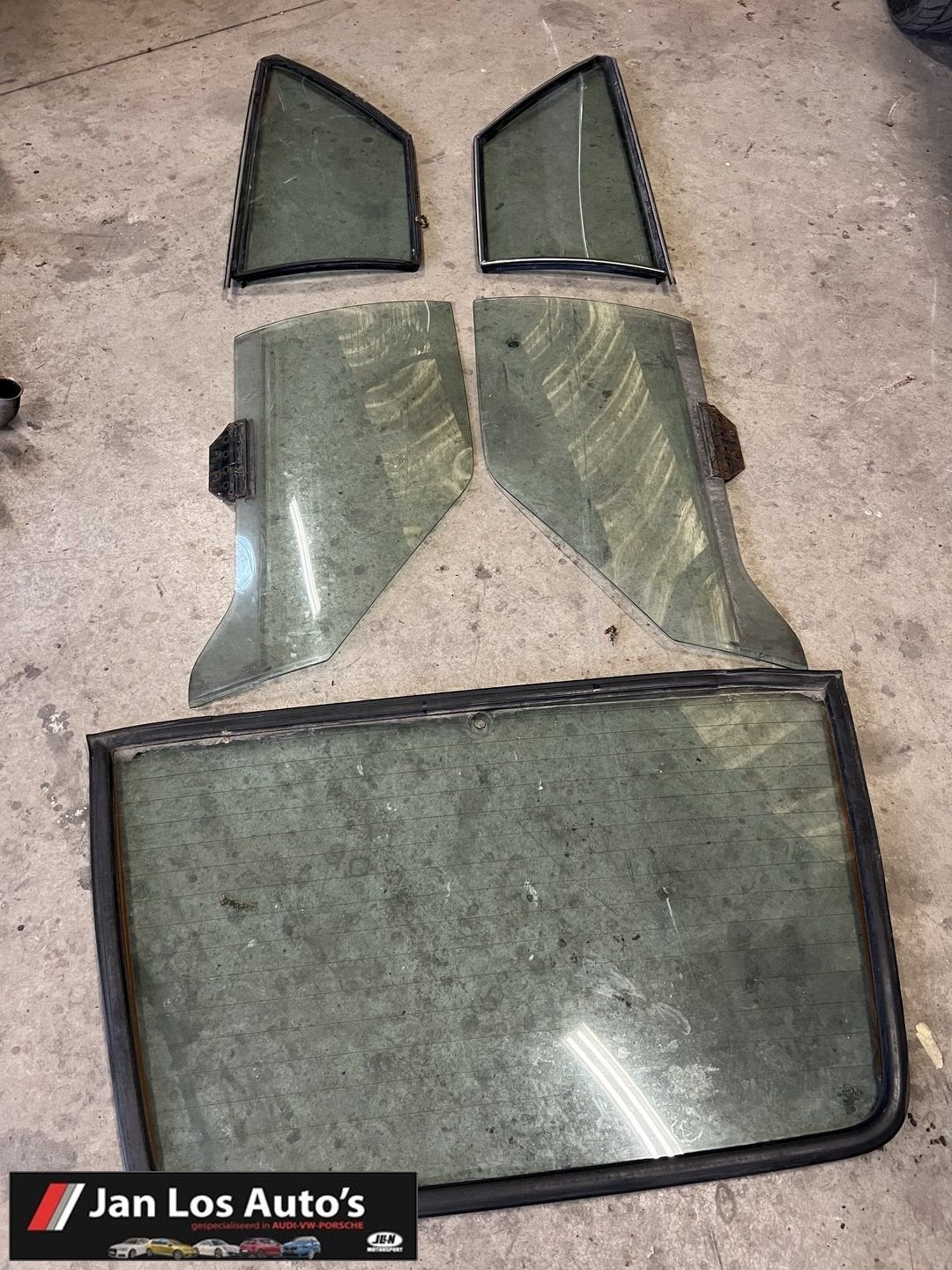 Audi Coupe B2 typ85 ruit ruitenset  zijruit achterruit  groe, Ophalen, Gebruikt, -, Audi