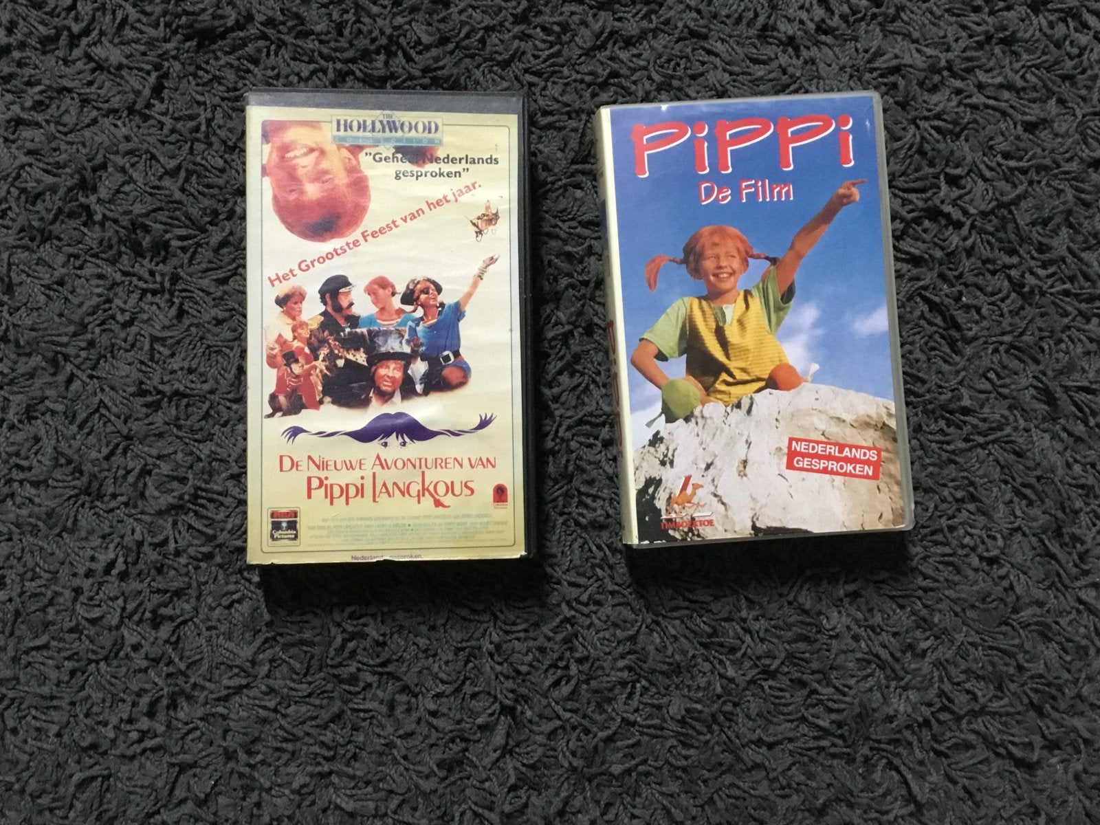 Pippi Langkous VHS films - De Nieuwe Avonturen & De Film, Nederlands ondertiteld, Gebruikt, Alle leeftijden, Kinderfilm