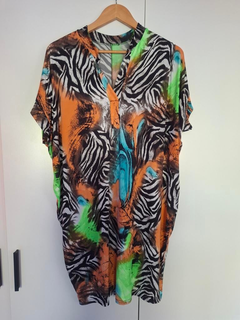 Kleurrijke jurk 42-46, Kleding | Dames, Grote Maten, Ophalen of Verzenden, Jurk
