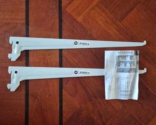 2x Duraline F-systeem plankdragers 40 cm, Ophalen of Verzenden, Zo goed als nieuw