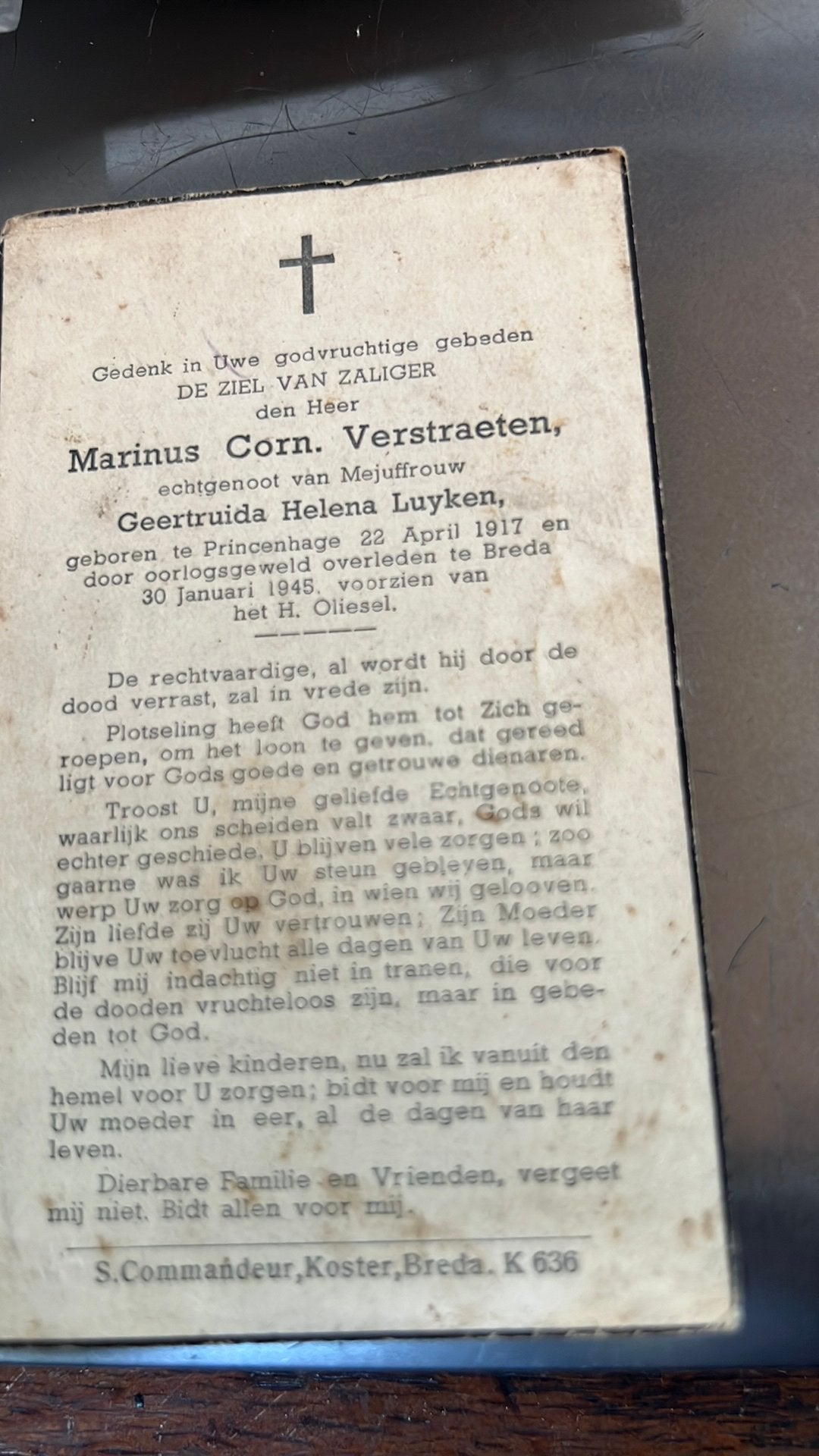 Breda Princenhage slachtoffer V1 30-1-1945, Ophalen of Verzenden, Nederland, Boek of Tijdschrift