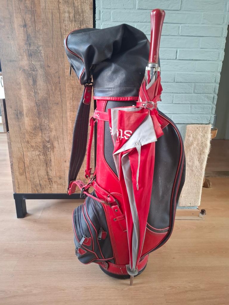 Gebruikte Golftas Rood/Bruin - Stijlvol en Functioneel, Ophalen, Gebruikt, Tas, Overige merken
