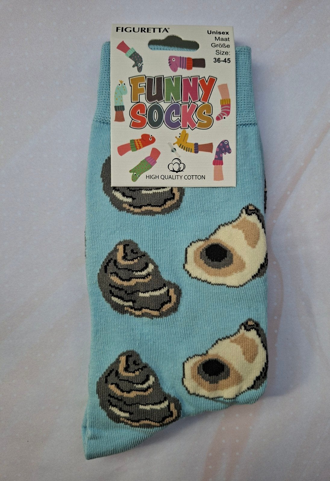 Funny Socks; One Size (Oester-print), Overige kleuren, Nieuw, Overige maten, Ophalen of Verzenden