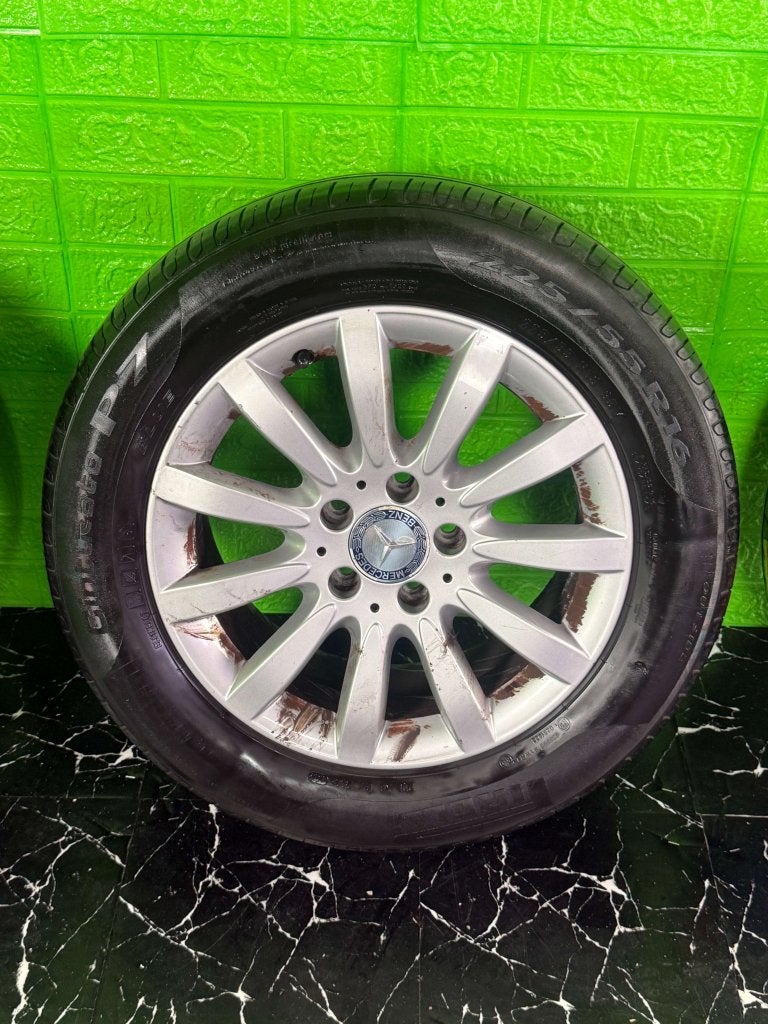 Originele Mercedes E-Klasse velgen 16" 5x112 zomerset W211, Niet ingevuld, Gebruikt, 16 inch, Banden en Velgen