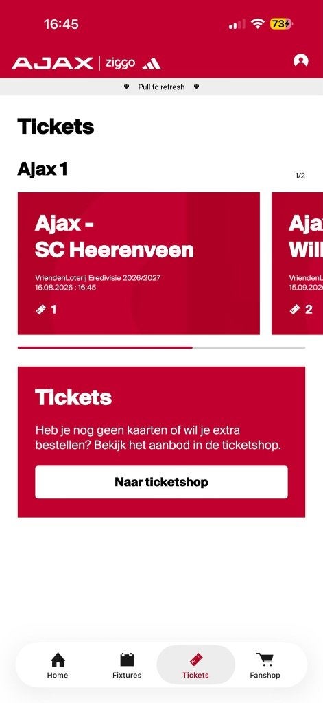 Ajax - Heerenveen 1x, Losse kaart, Eén persoon, Augustus