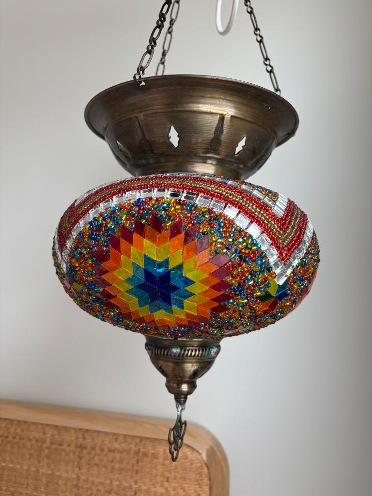 Glazen mozaïek lamp, Ophalen, Zo goed als nieuw, Glas, Minder dan 50 cm