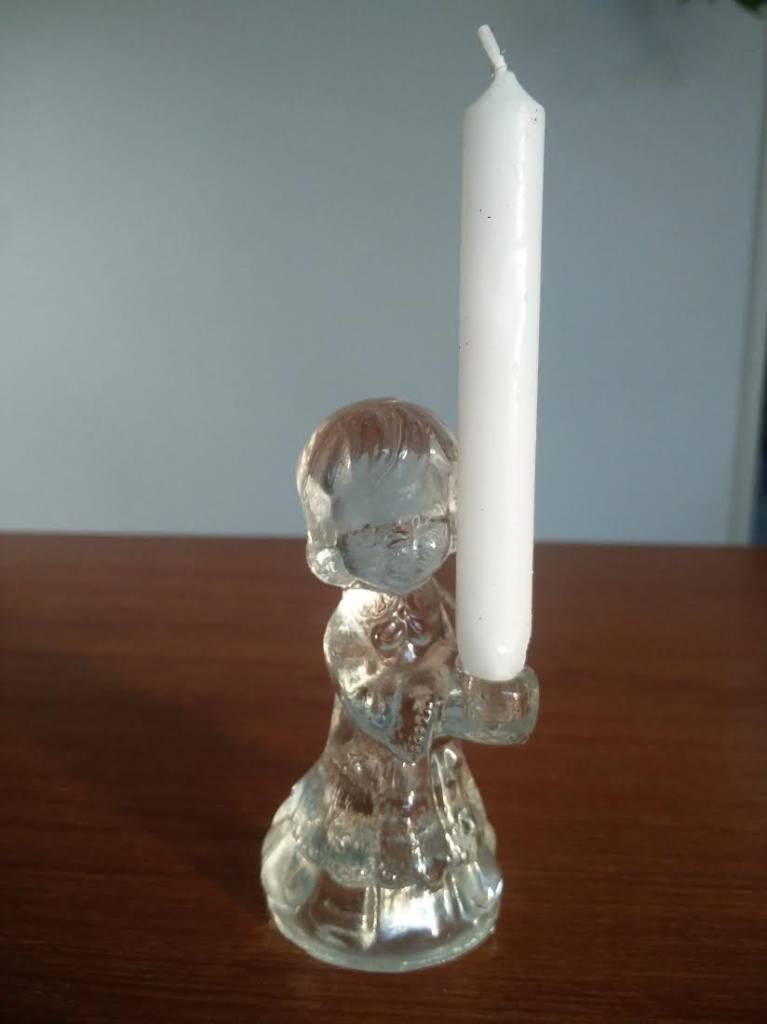 Brocante kerst engeltje kaarsenhouder, Ophalen of Verzenden, Religie