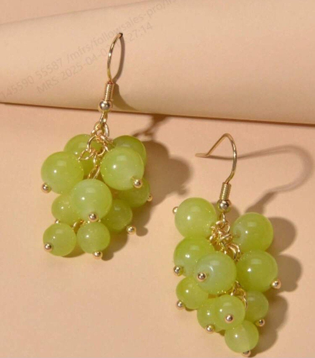 Nieuwe Oorbellen - Groene Kralen Druiventros Design, Sieraden, Tassen en Uiterlijk, Overige materialen, Hangers, Nieuw, Ophalen of Verzenden