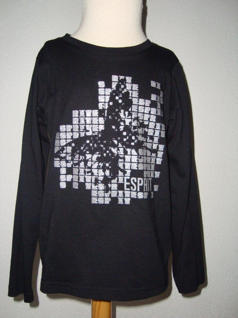 ESPRIT longsleeve zwart met zilver 116-122 in nieuw staat, Kinderen en Baby's, Verzenden, Zo goed als nieuw, Meisje, Shirt of Longsleeve