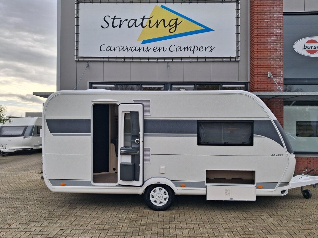 Hobby De Luxe 460 SL NIEUW!! ENKELE BEDDEN, Schokbreker, Hobby, Bedrijf, Tot en met 3