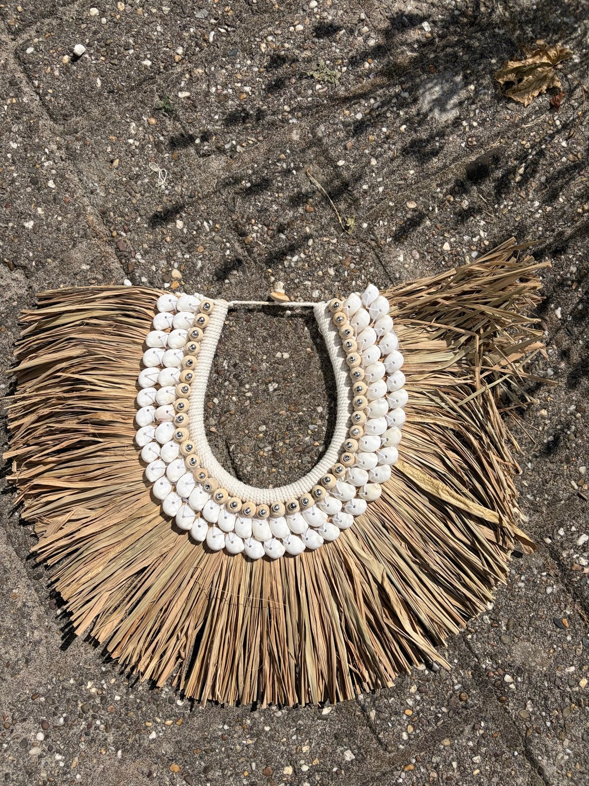 Decoratieve Wandhanger met Schelpen en Riet, Beige, Boho, Ophalen of Verzenden, Zo goed als nieuw