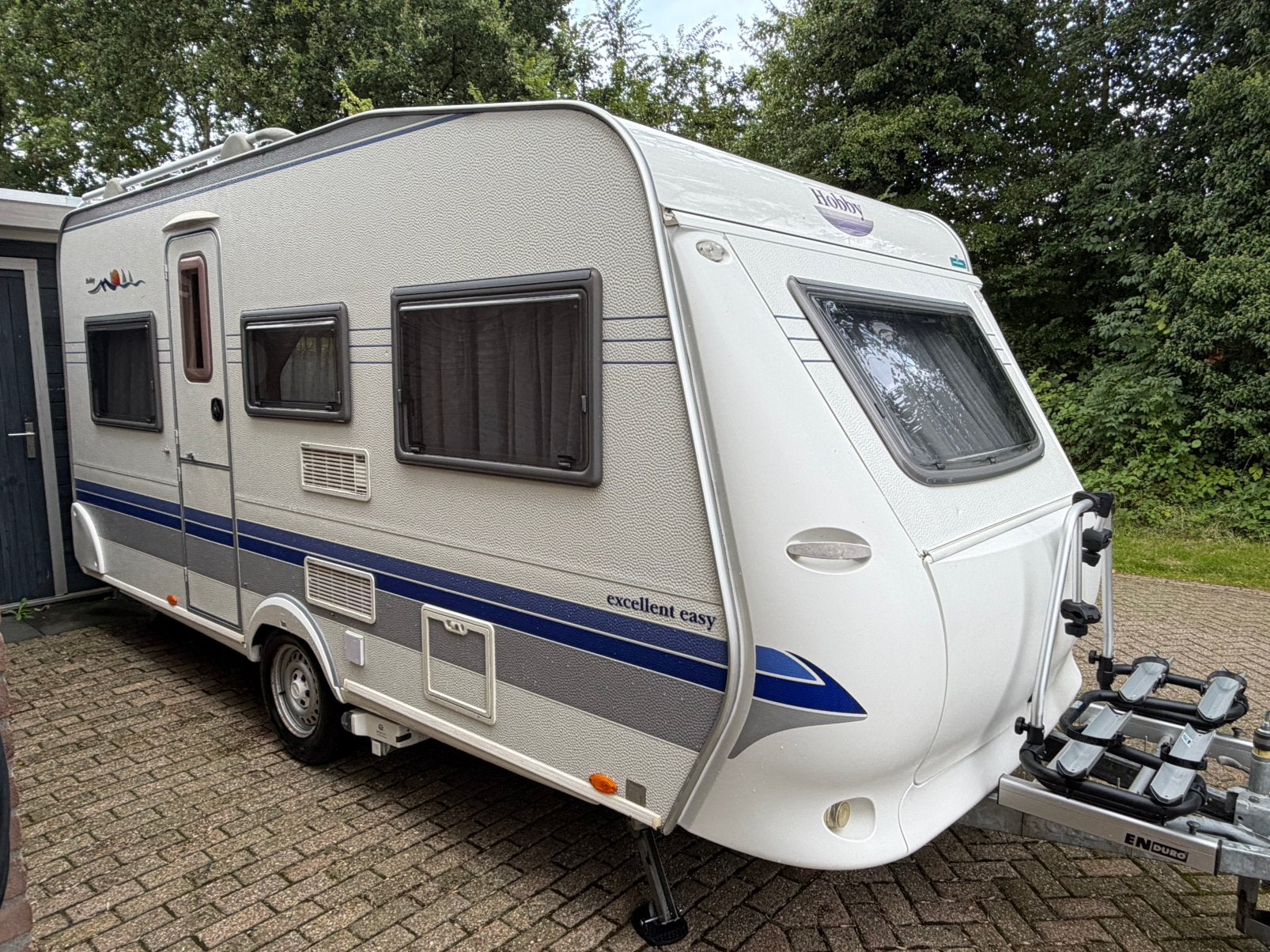Hobby Excellent Easy 450-2006-mover-voortent-2 fietsendrager, Caravans en Kamperen, Vast bed, Rondzit, Particulier, 4 tot 5 meter