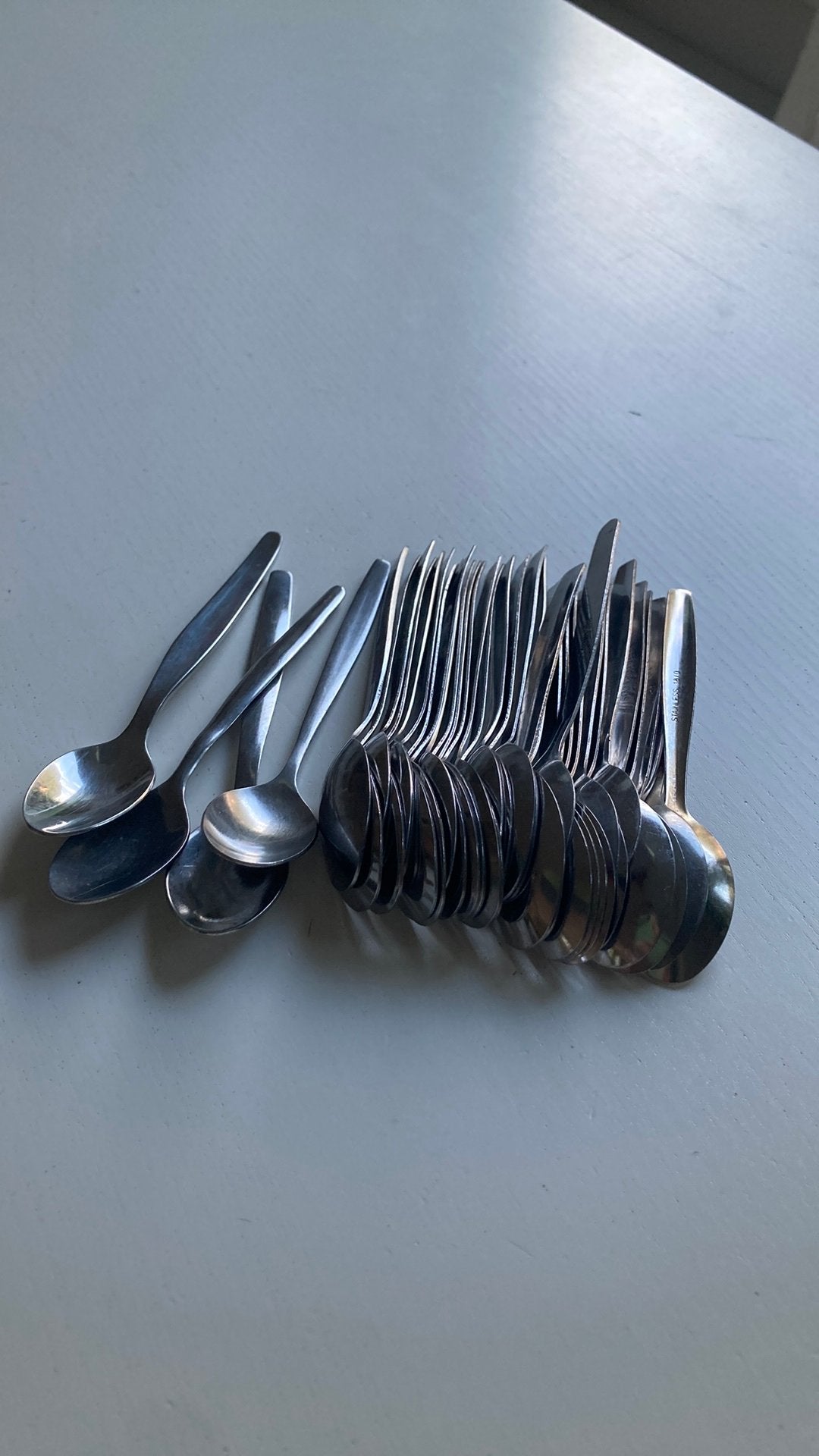 Partij amuselepeltjes, theelepels, Ophalen, Gebruikt, Metaal, Zilver