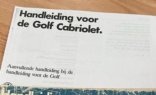VW Golf 1981 handleiding +  kopie Cabriolet Aanvulling, Ophalen of Verzenden