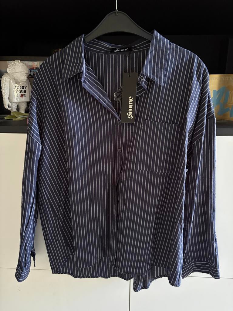 Gave oversized blouse nieuw! donkerblauw met witte streepjes, Kleding | Dames, Blouses en Tunieken, Ophalen of Verzenden, Nieuw