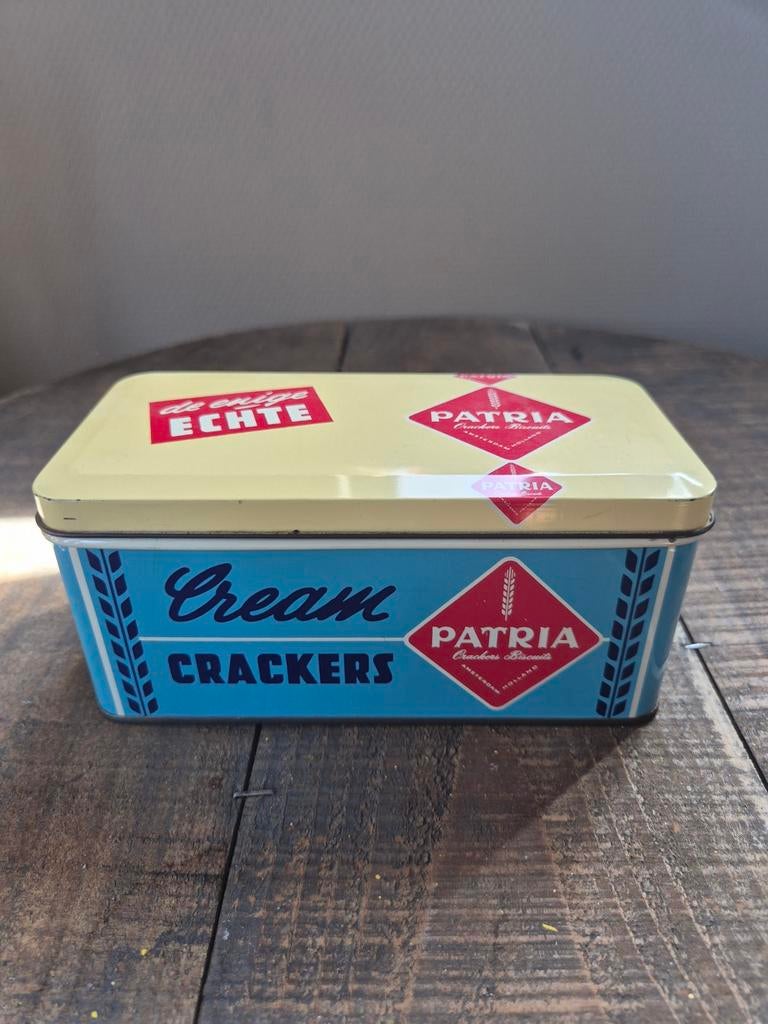 Patria cream crackers blik, Ophalen of Verzenden, Gebruikt, Overige