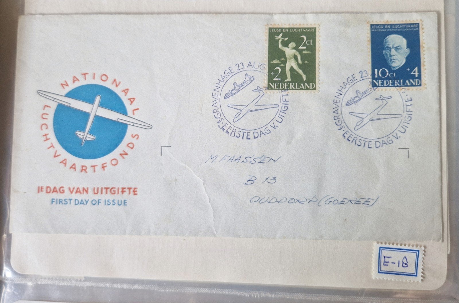 FDC E18 dichte klep, Ophalen of Verzenden, Beschreven, Nederland