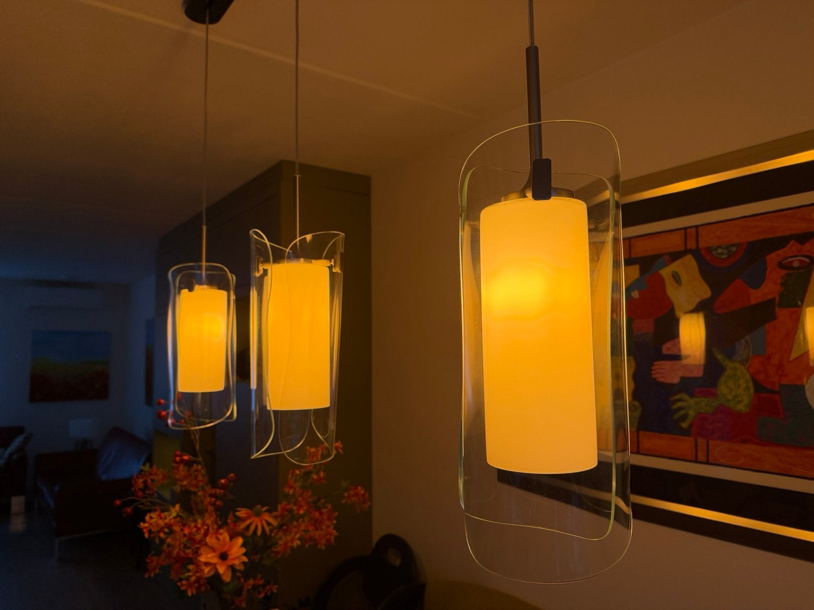 Philips 3-lichts eetkamerlamp, Ophalen, Zo goed als nieuw, Metaal